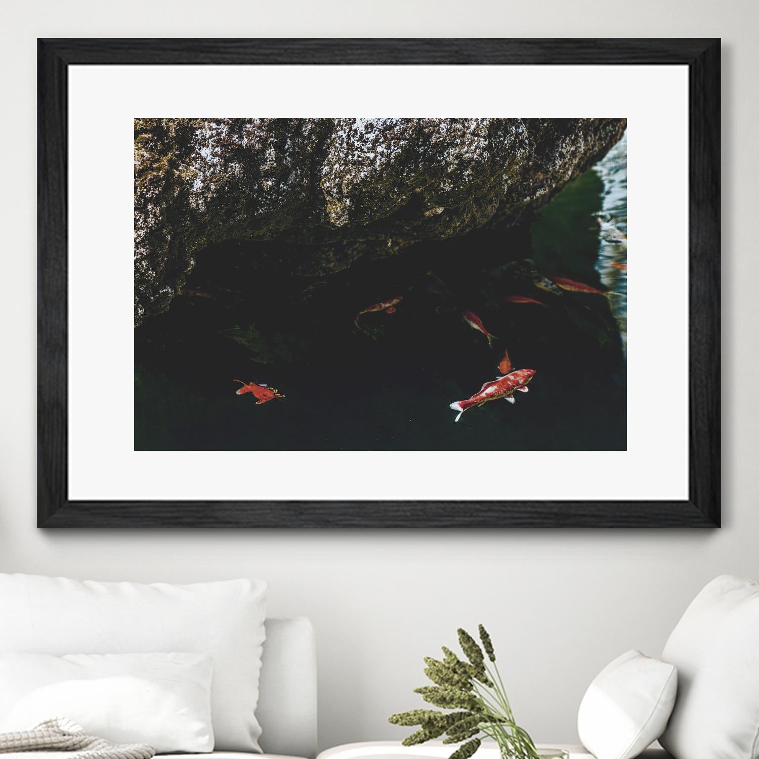 Hiding Koi by Pexels on GIANT ART - orange animals