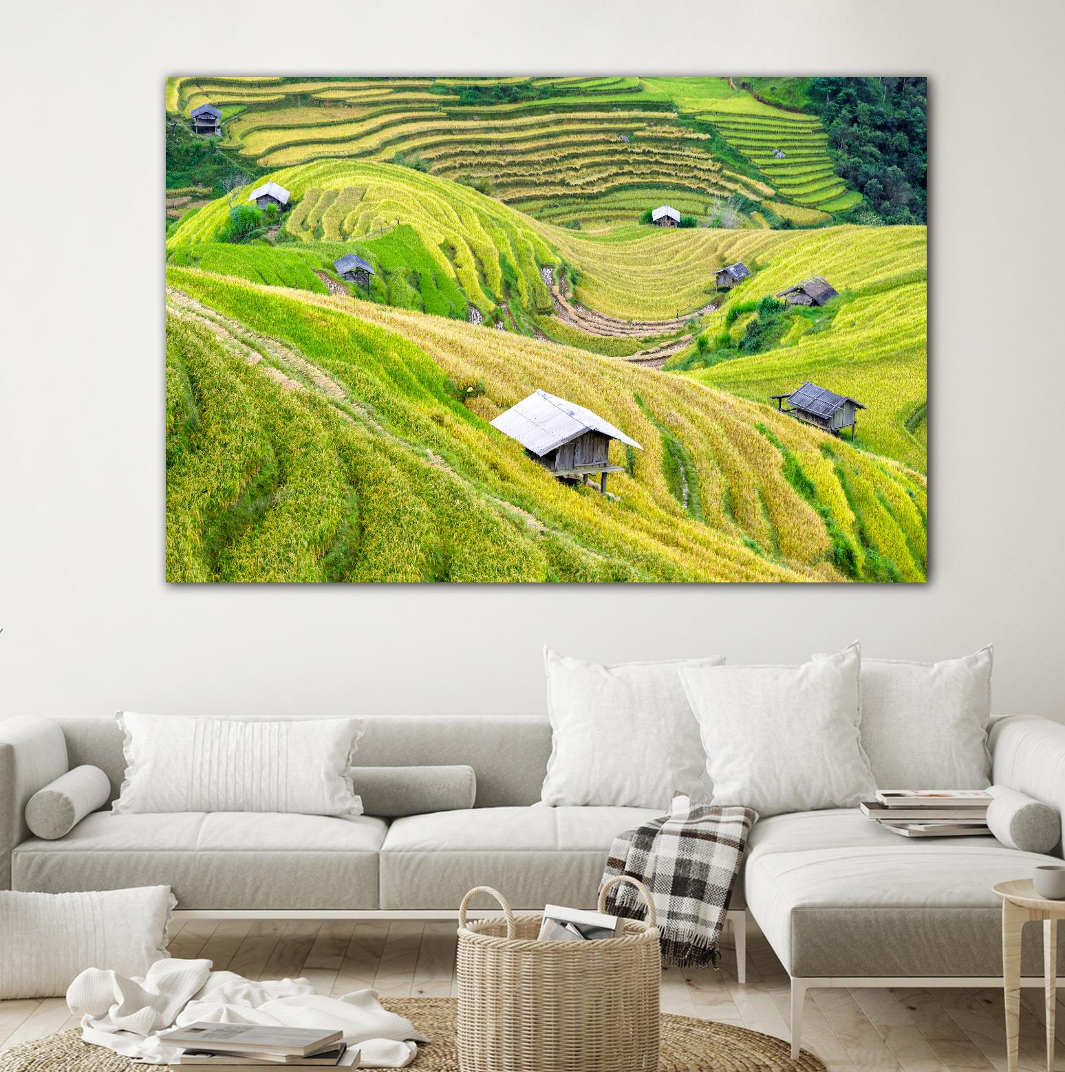 Paddy field valley by Pexels on GIANT ART - yellow landscape