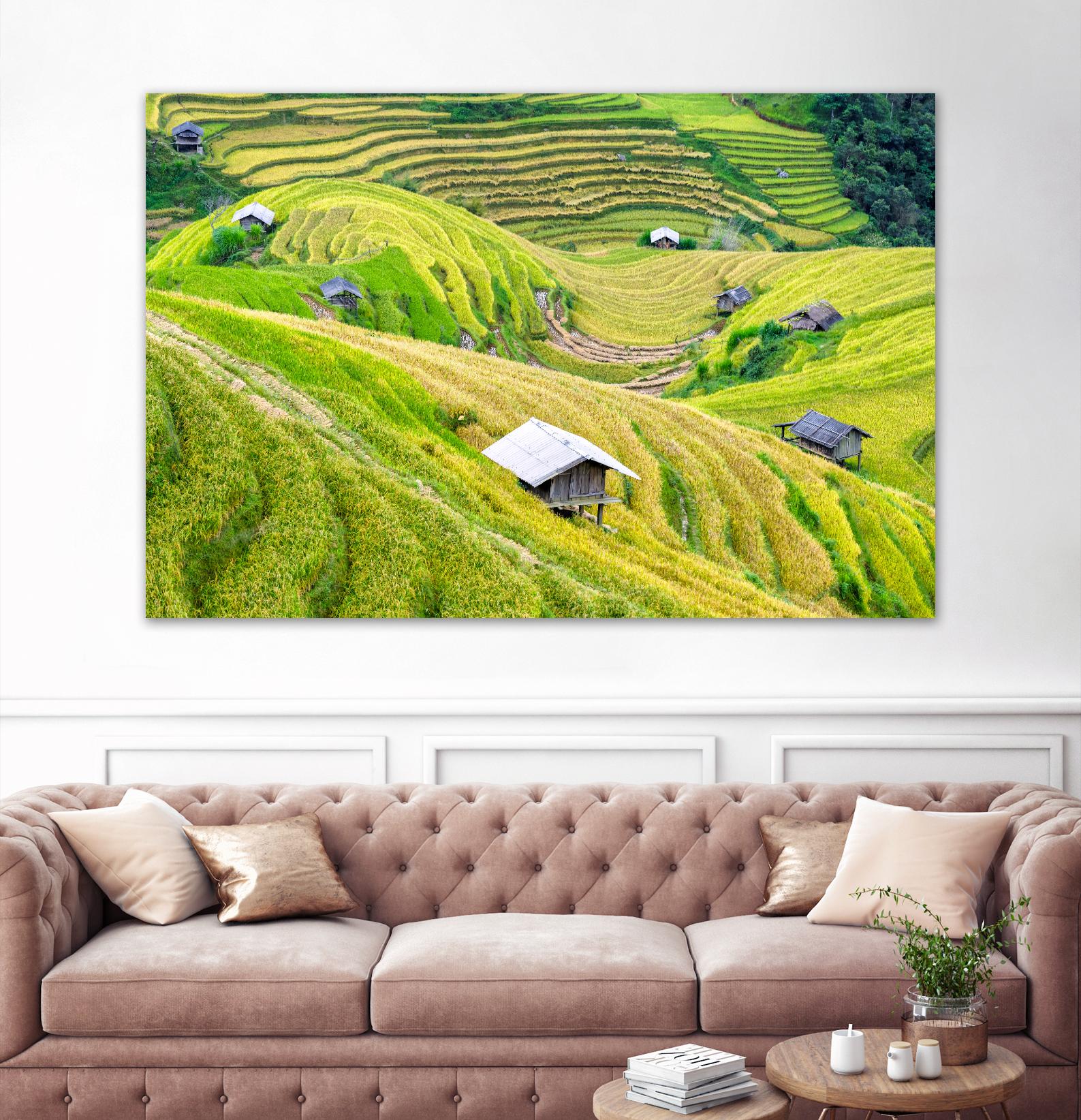 Paddy field valley by Pexels on GIANT ART - yellow landscape