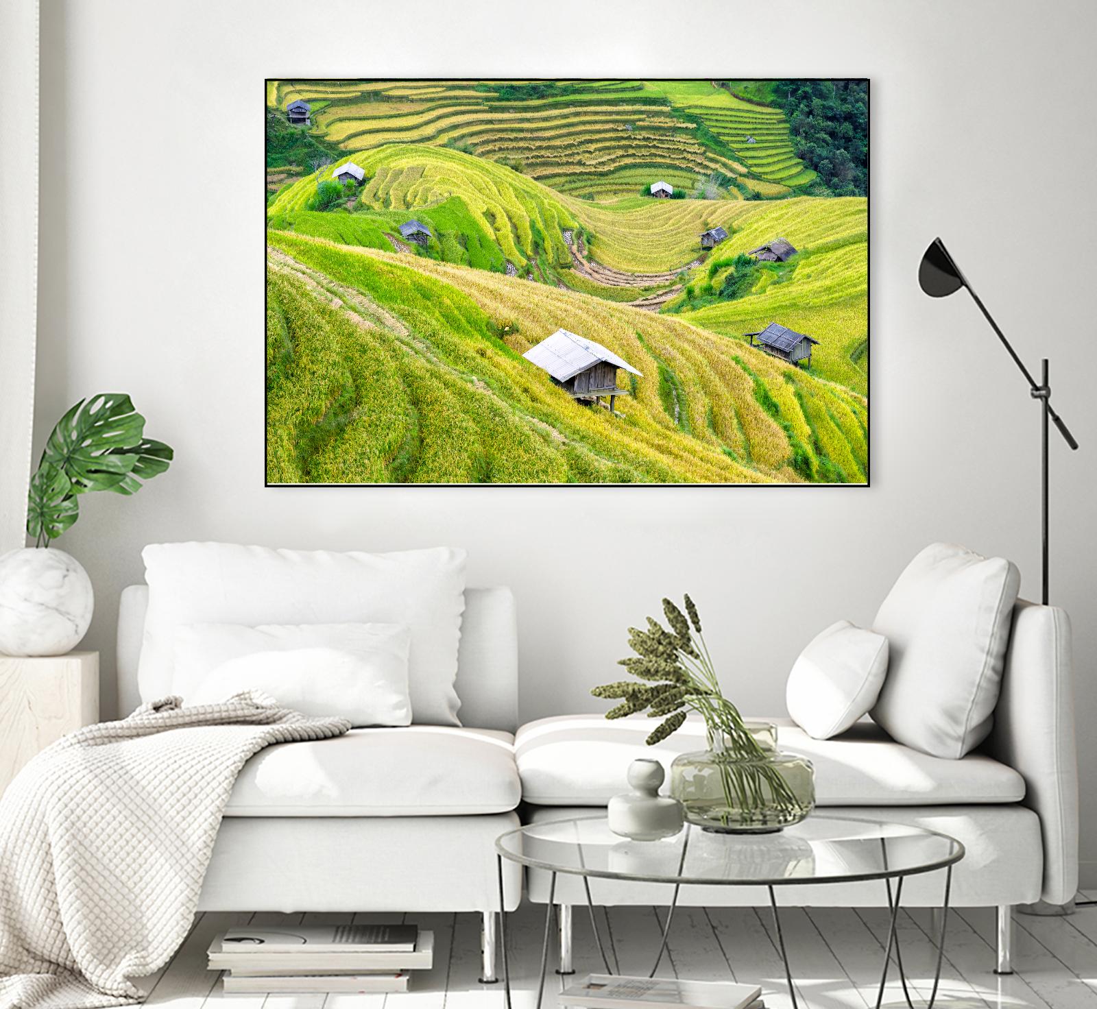 Paddy field valley by Pexels on GIANT ART - yellow landscape