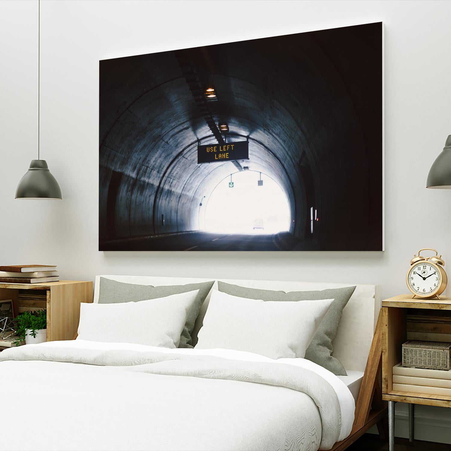 Use left lane by Pexels on GIANT ART - white photo art