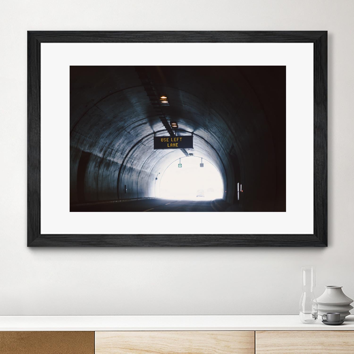 Use left lane by Pexels on GIANT ART - white photo art