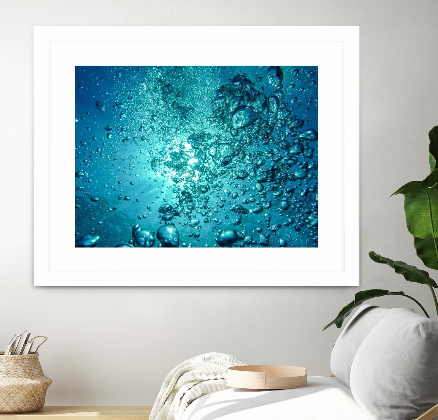 Bubbles by Pexels on GIANT ART - white sea scene bubbles in water