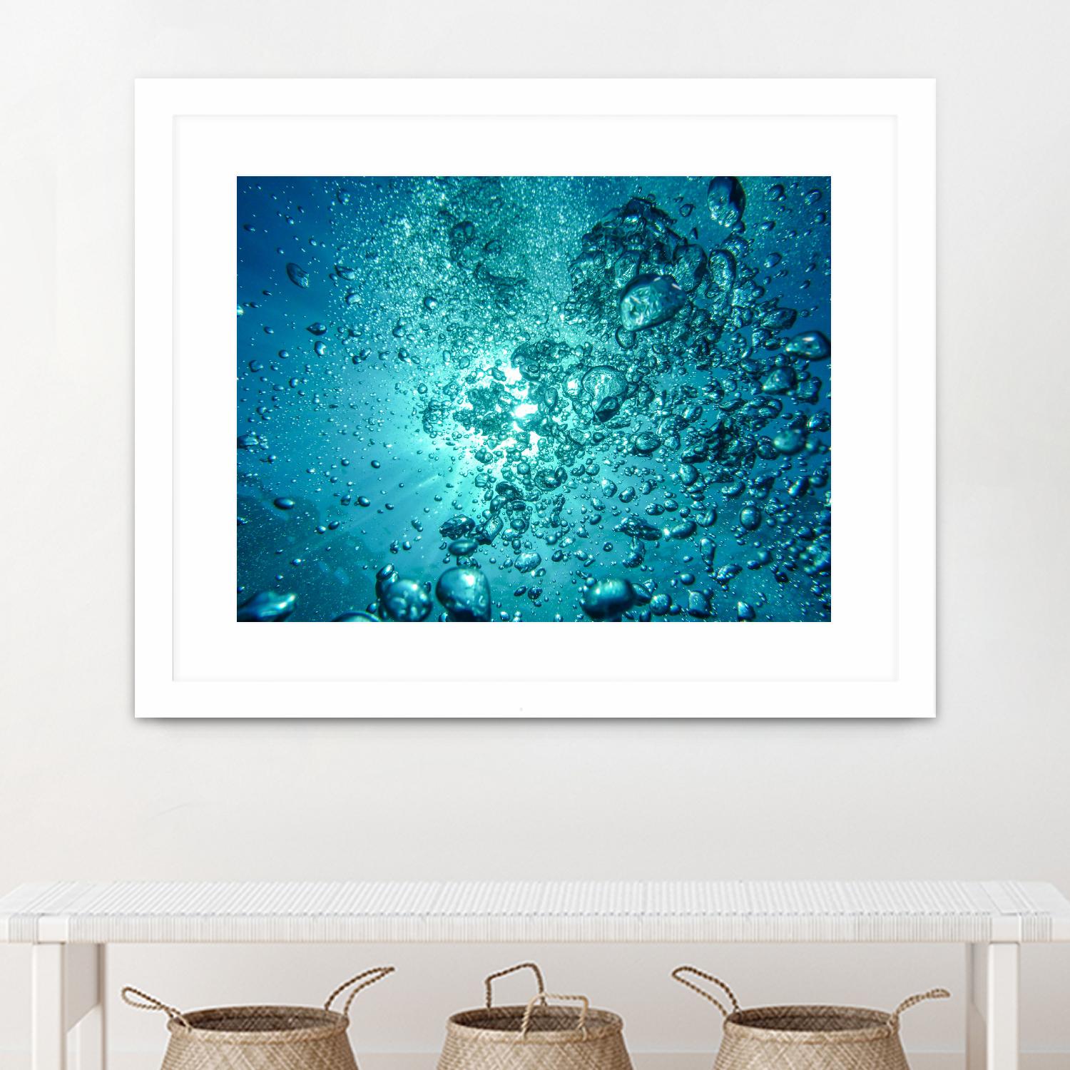 Bubbles by Pexels on GIANT ART - white sea scene bubbles in water
