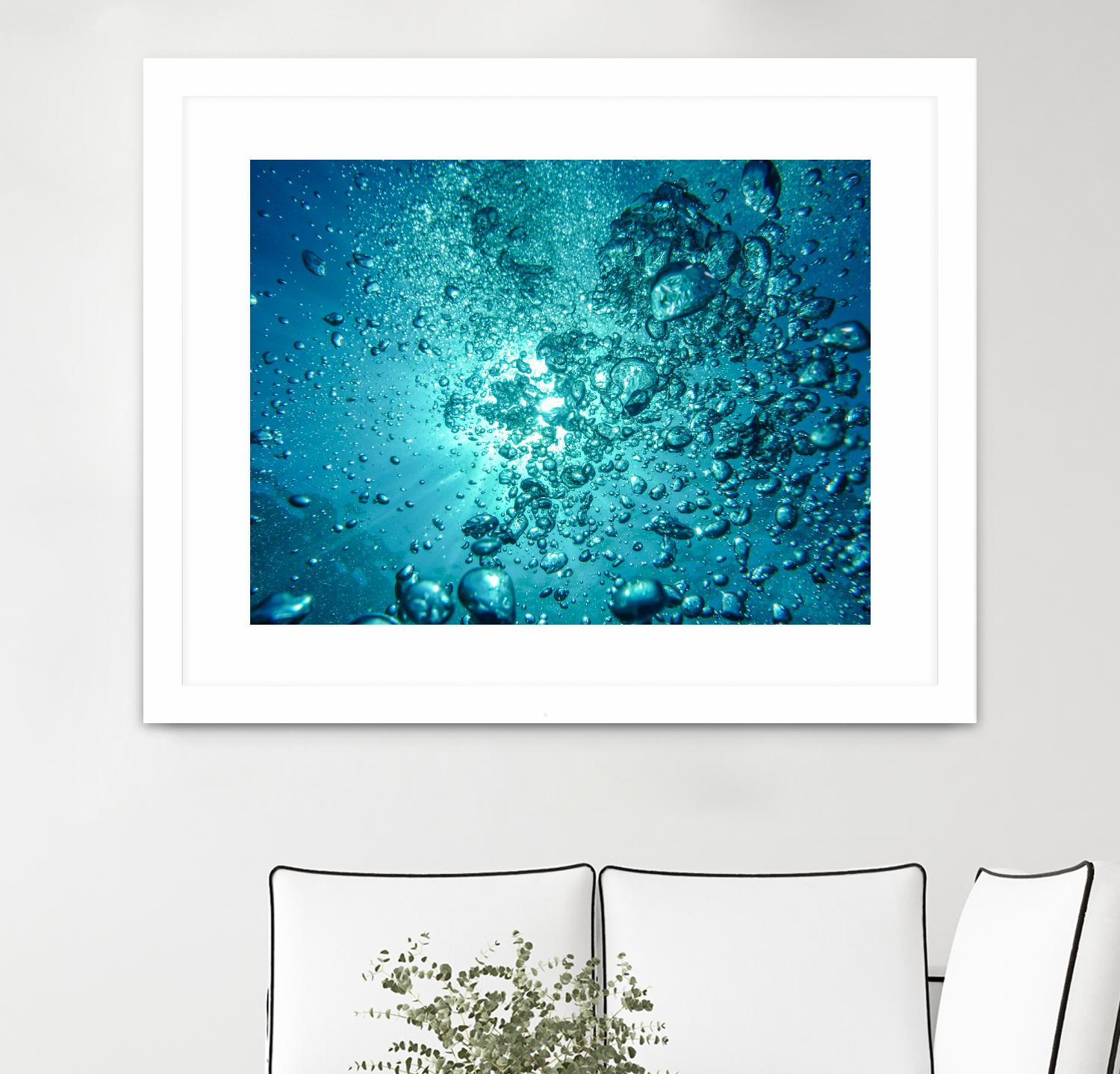 Bubbles by Pexels on GIANT ART - white sea scene bubbles in water