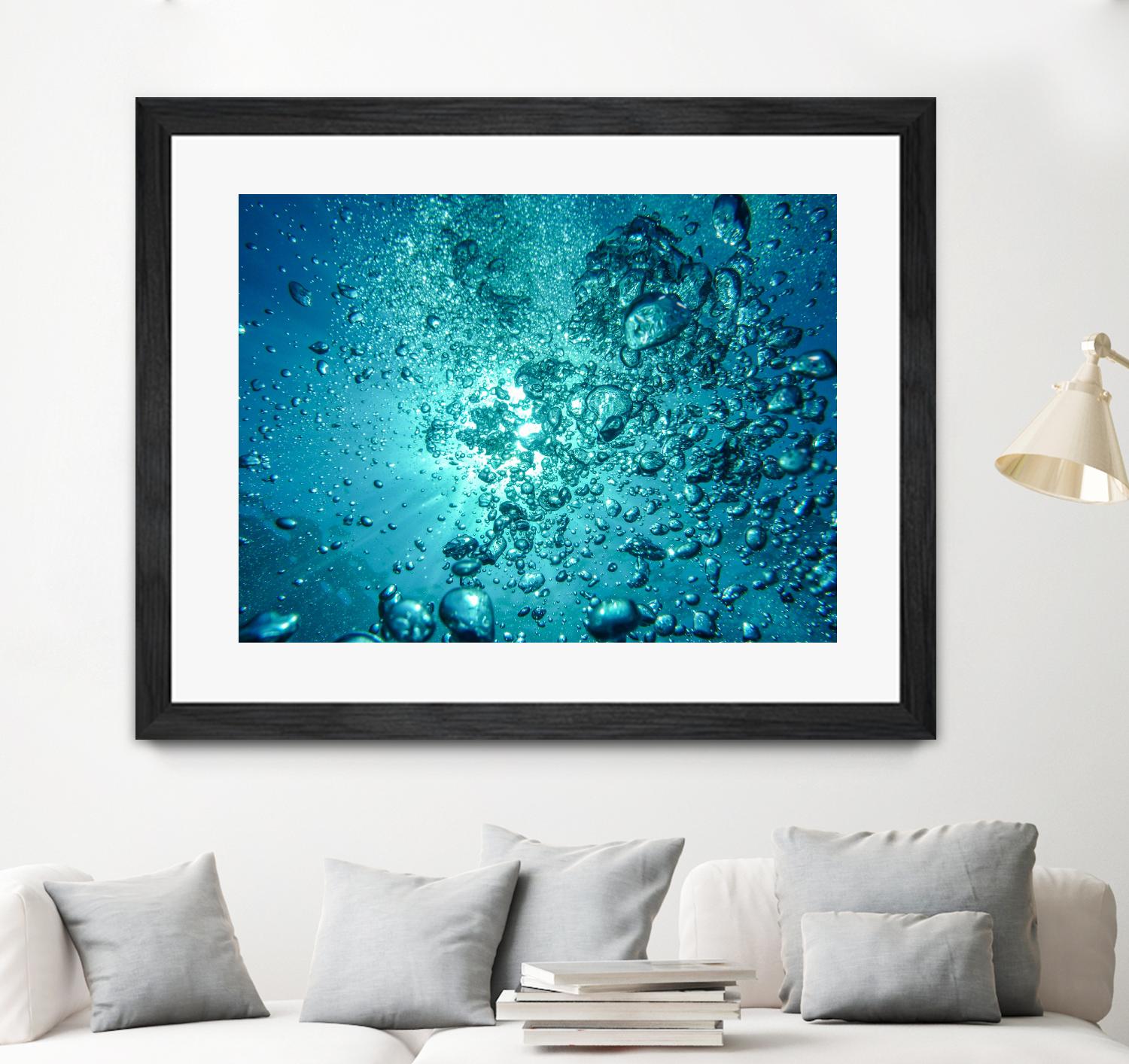 Bubbles by Pexels on GIANT ART - white sea scene bubbles in water