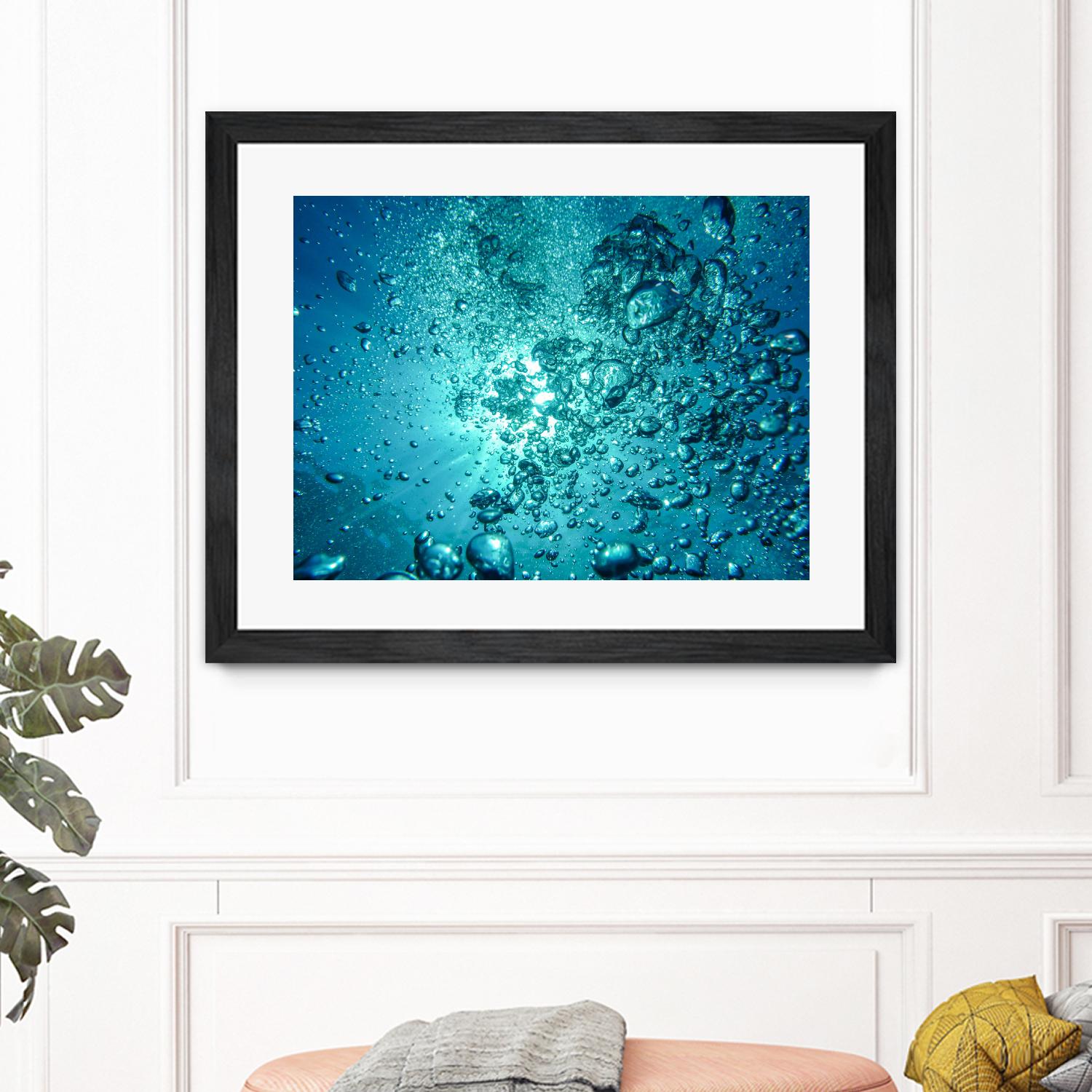 Bubbles by Pexels on GIANT ART - white sea scene bubbles in water