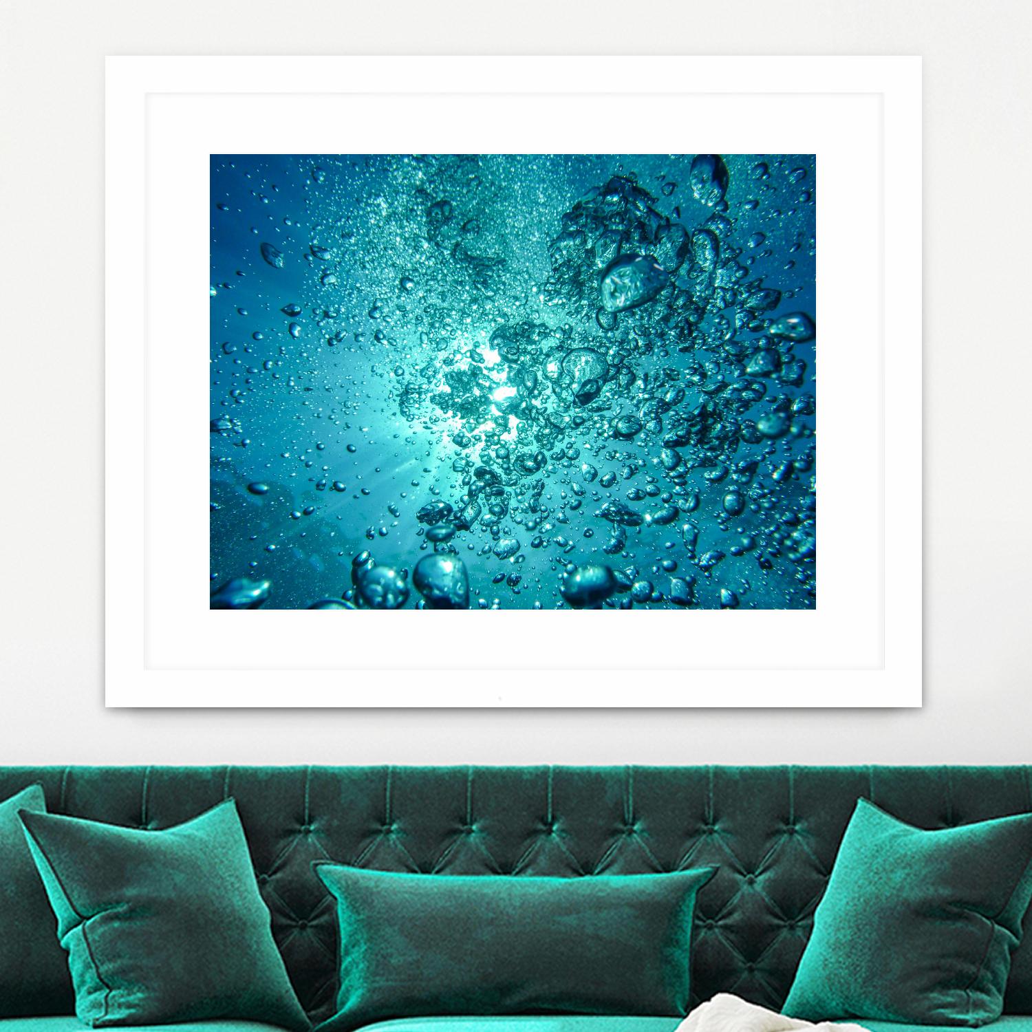 Bubbles by Pexels on GIANT ART - white sea scene bubbles in water