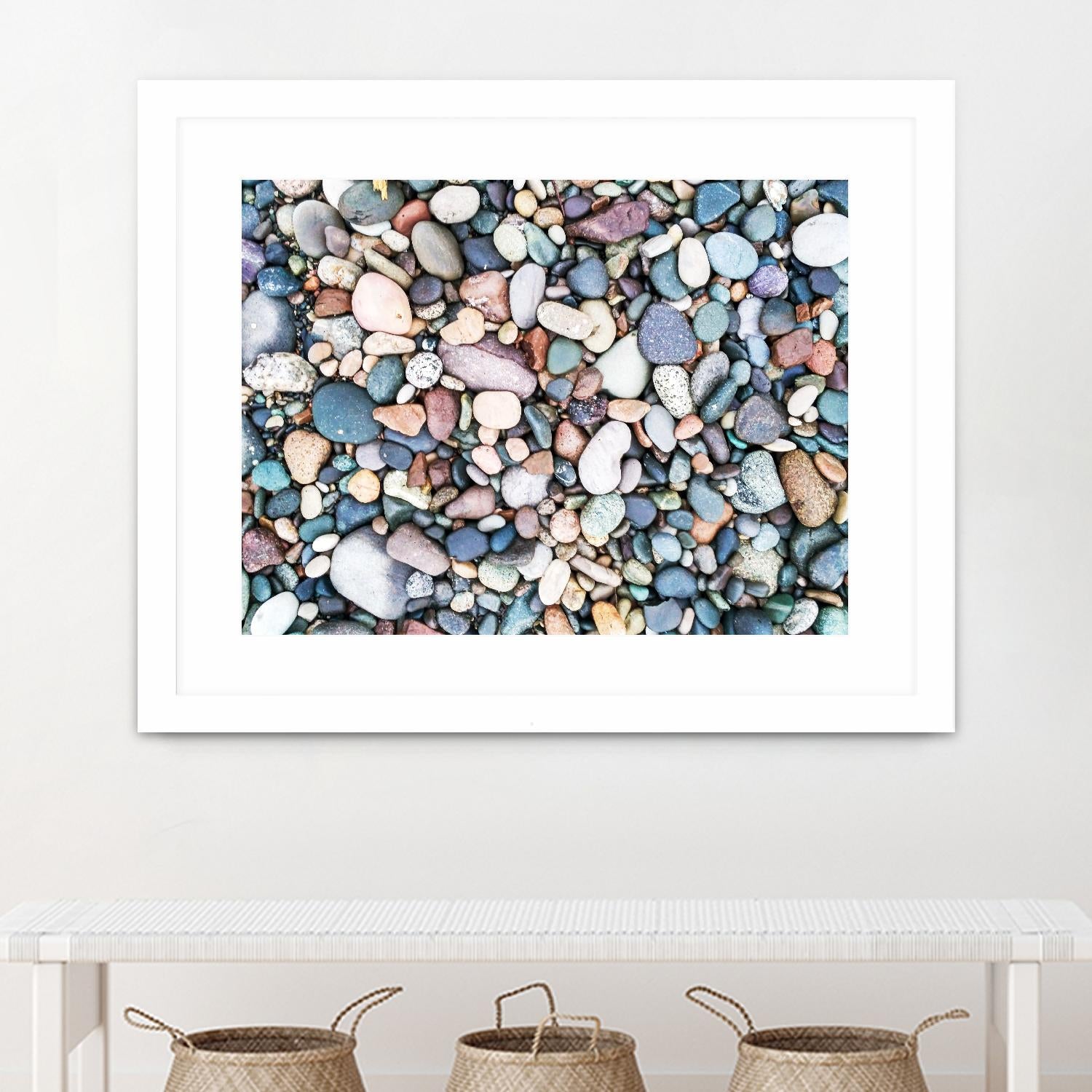 Pebbles by Pexels on GIANT ART - blue photo art
