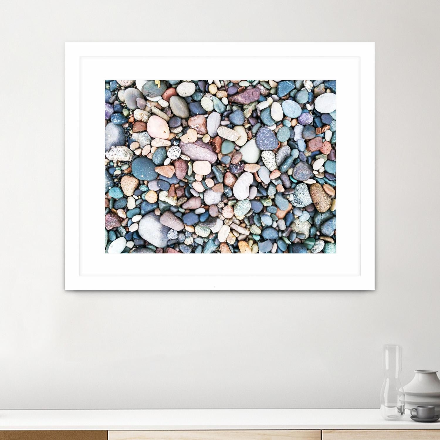 Pebbles by Pexels on GIANT ART - blue photo art
