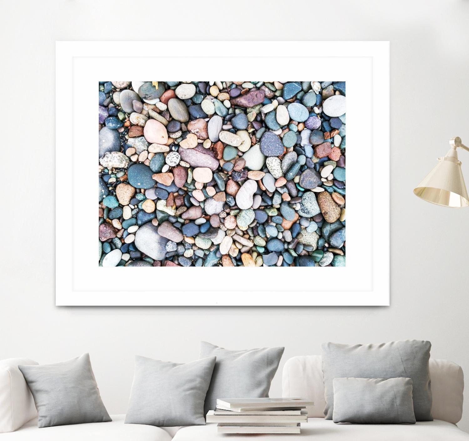 Pebbles by Pexels on GIANT ART - blue photo art