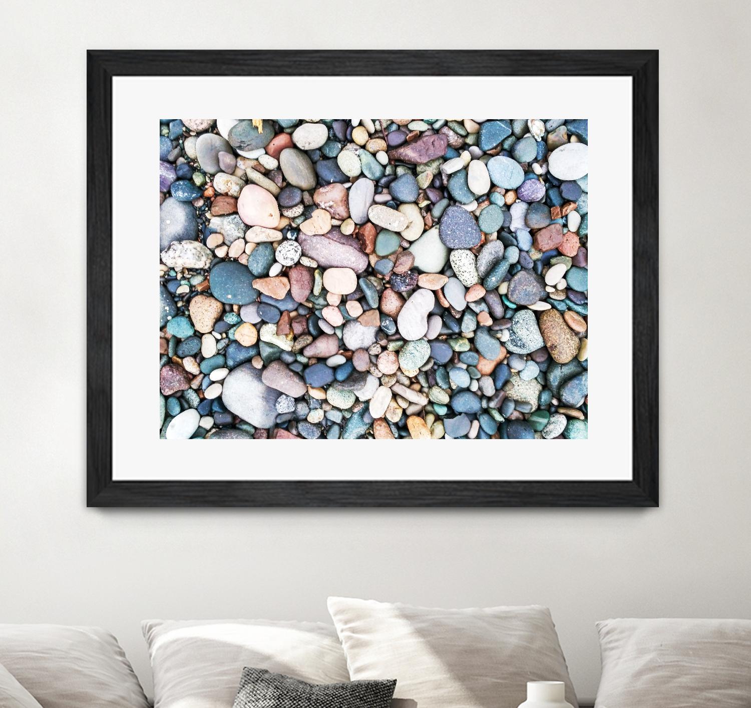Pebbles by Pexels on GIANT ART - blue photo art