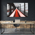 Red escalator by Pexels on GIANT ART - black photo art