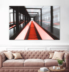 Red escalator by Pexels on GIANT ART - black photo art