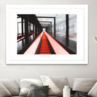 Red escalator by Pexels on GIANT ART - black photo art