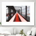 Red escalator by Pexels on GIANT ART - black photo art