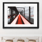 Red escalator by Pexels on GIANT ART - black photo art