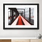 Red escalator by Pexels on GIANT ART - black photo art