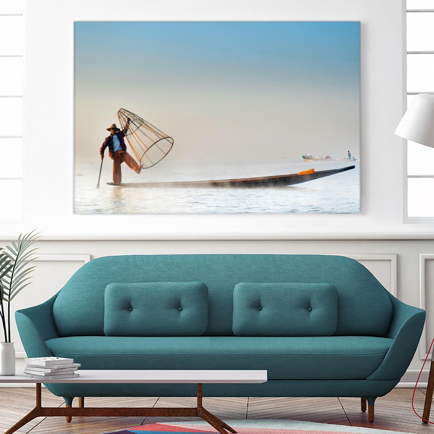 Fishing by Pexels on GIANT ART - white sea scene