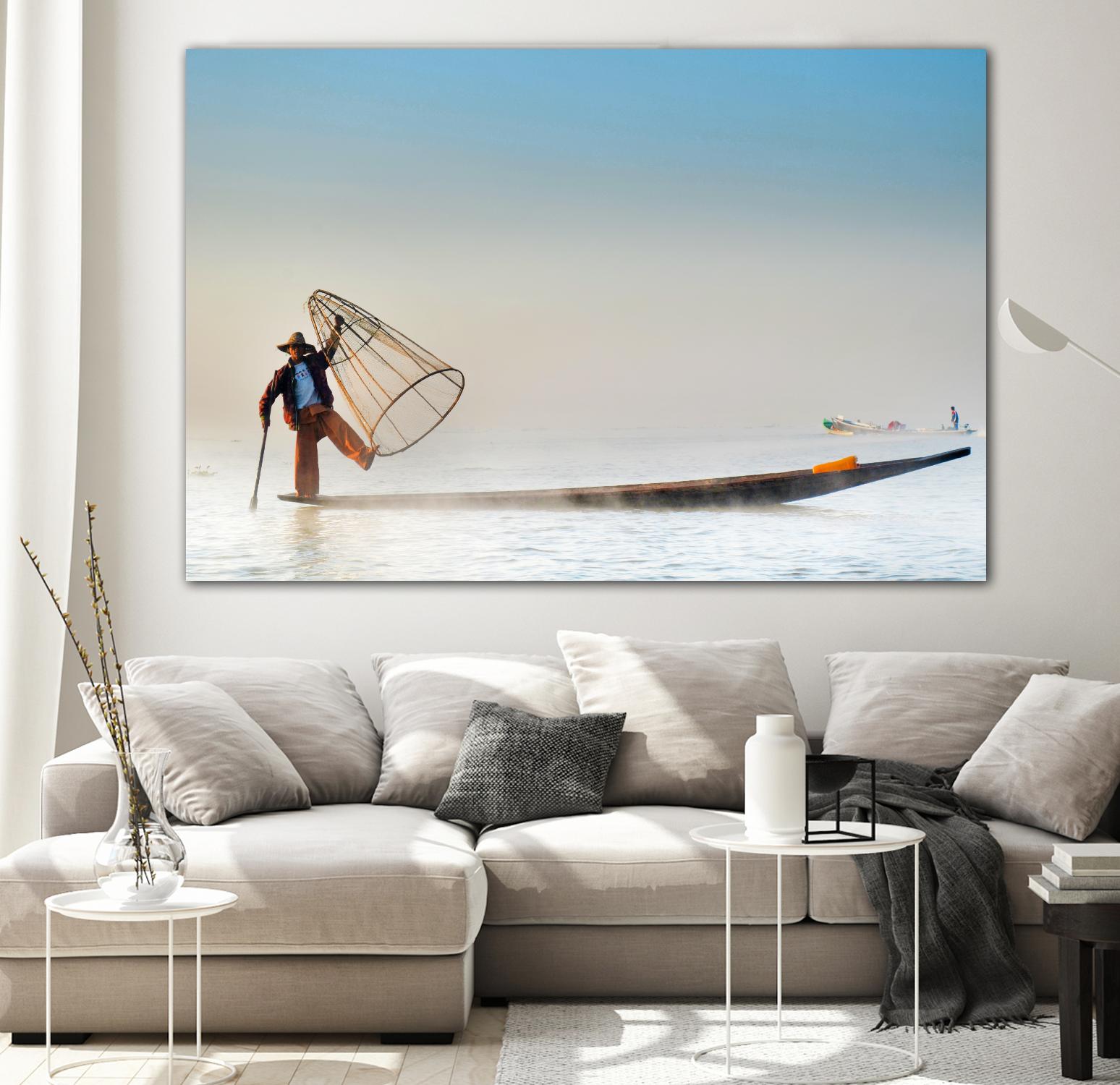 Fishing by Pexels on GIANT ART - white sea scene