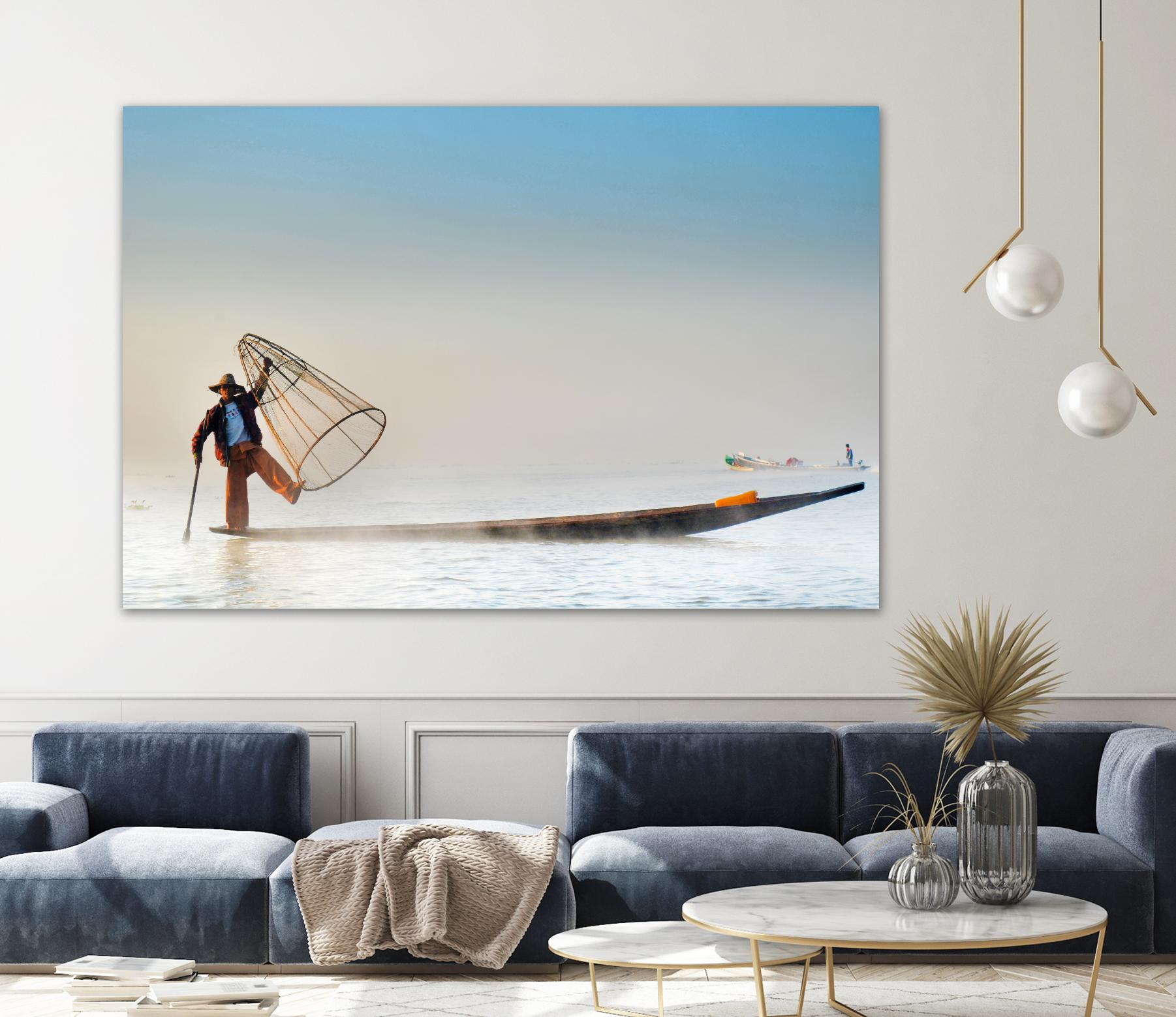 Fishing by Pexels on GIANT ART - white sea scene