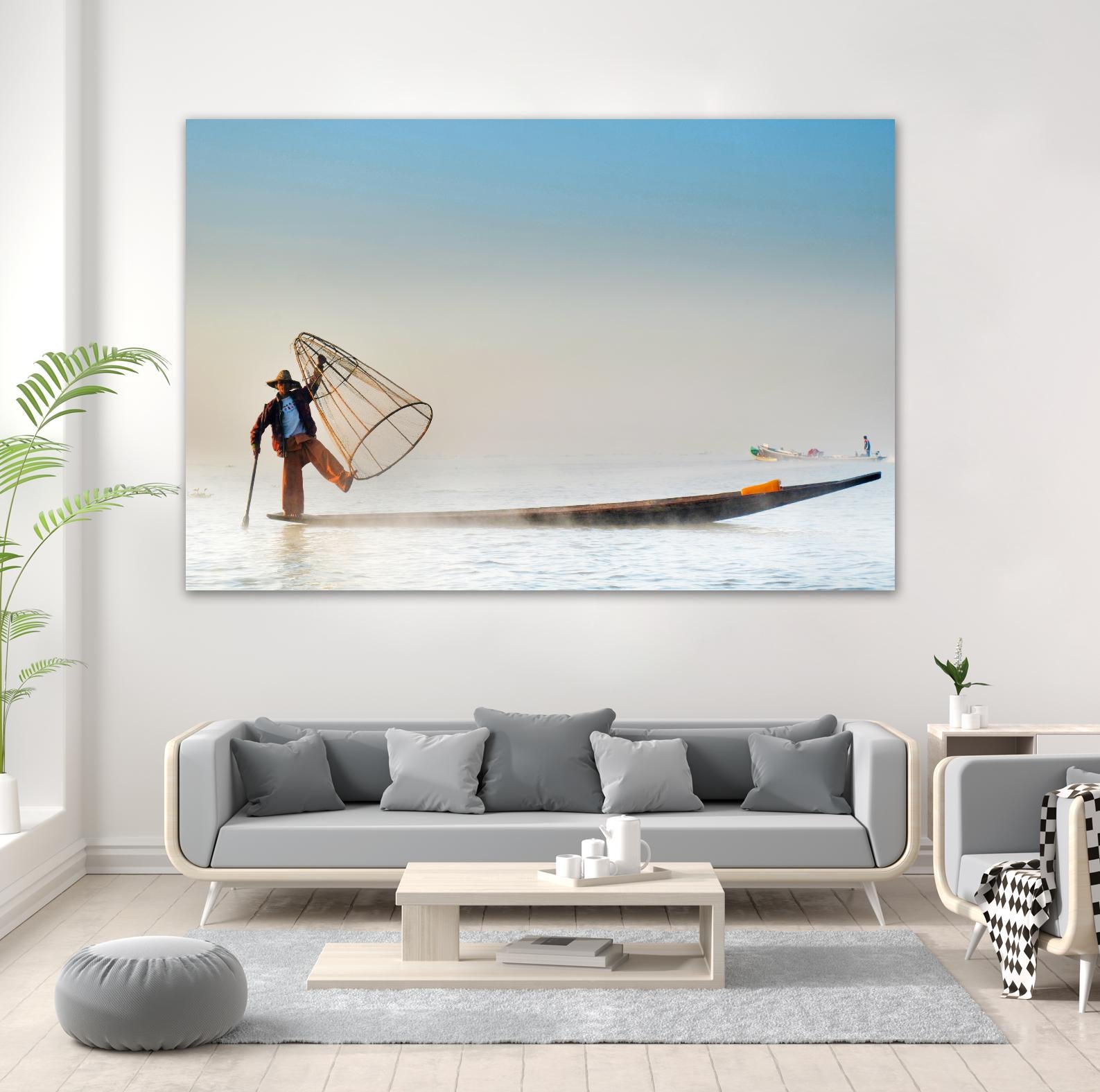 Fishing by Pexels on GIANT ART - white sea scene