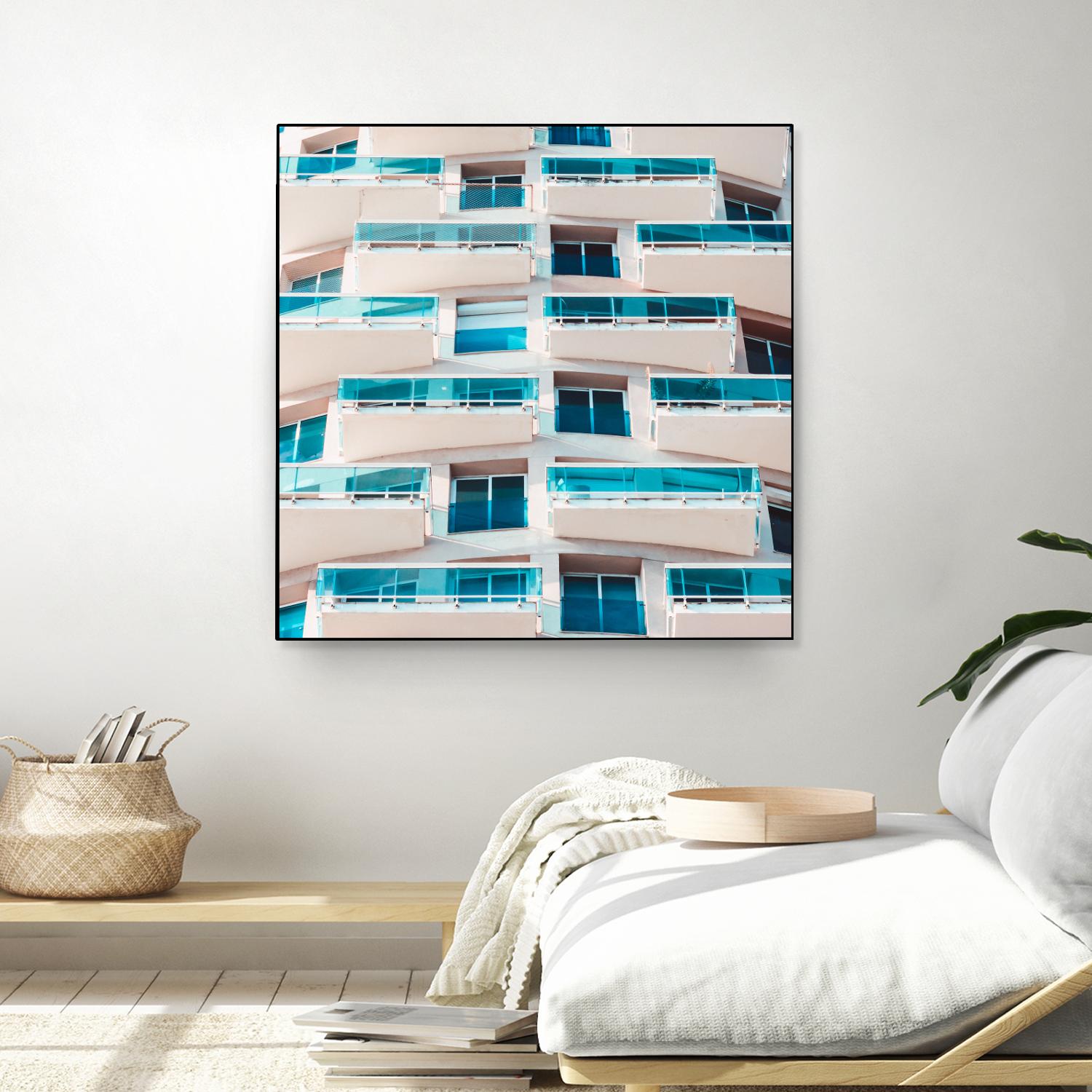 Balconies by Pexels on GIANT ART - blue architectural