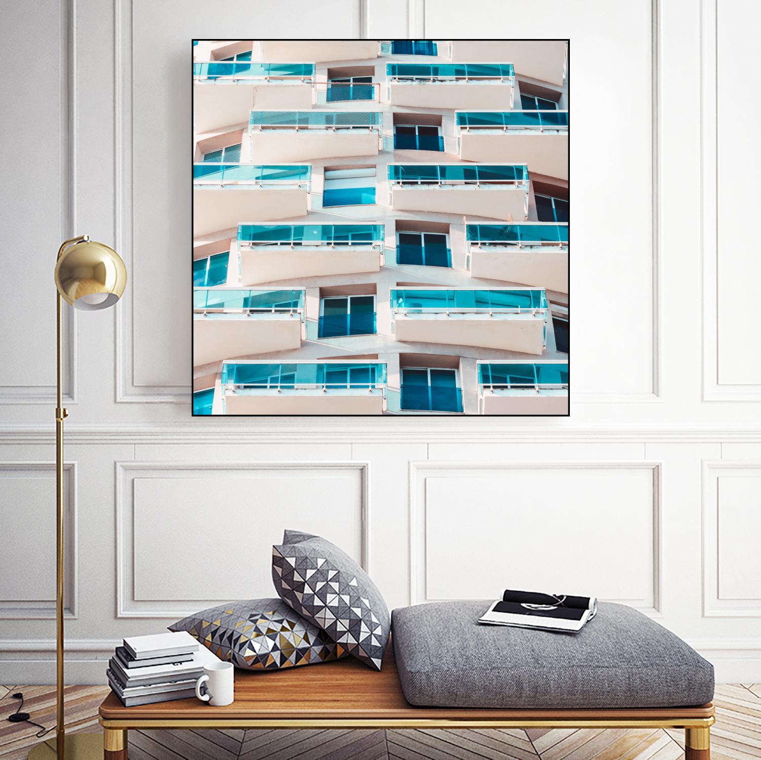 Balconies by Pexels on GIANT ART - blue architectural