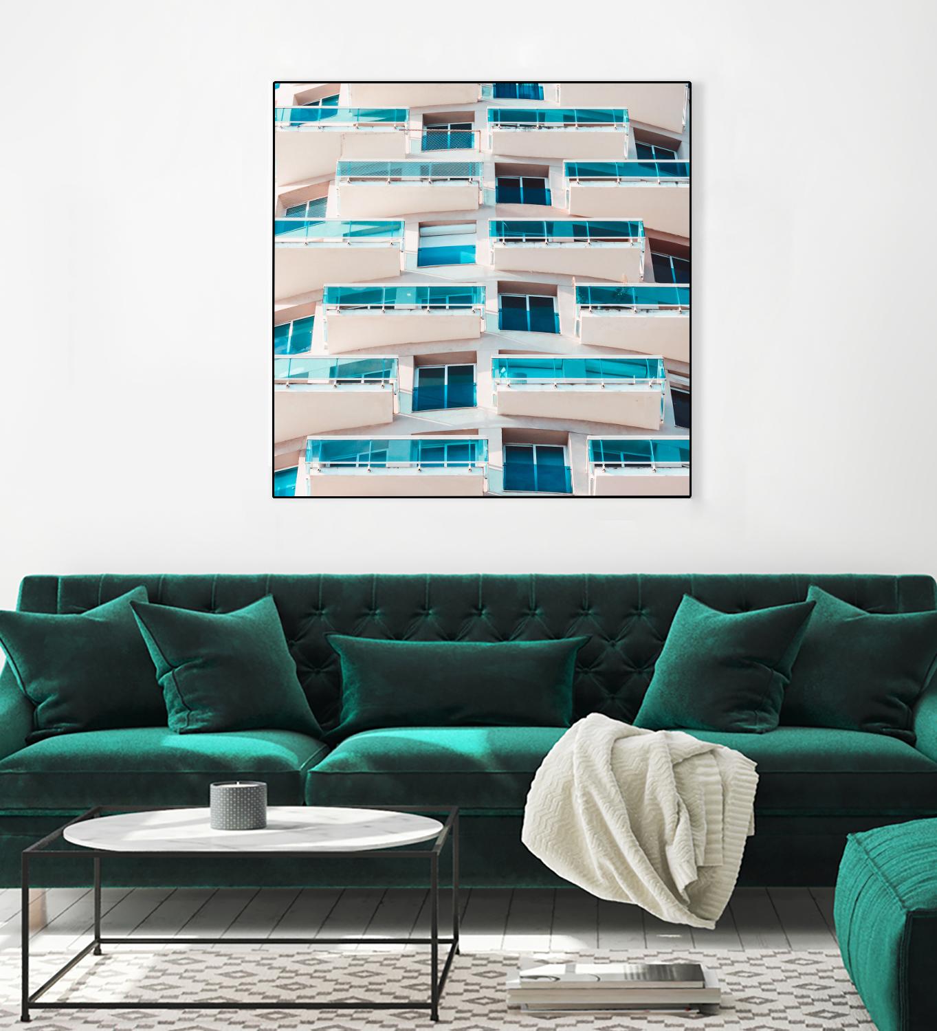 Balconies by Pexels on GIANT ART - blue architectural