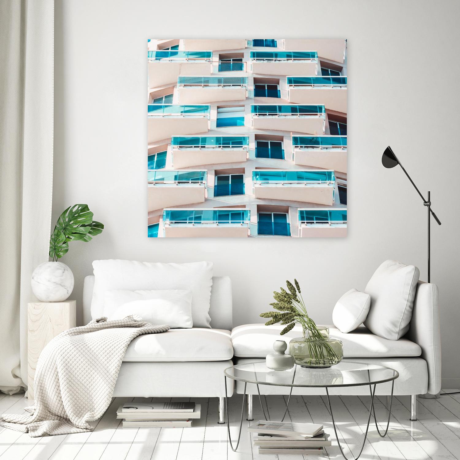 Balconies by Pexels on GIANT ART - blue architectural