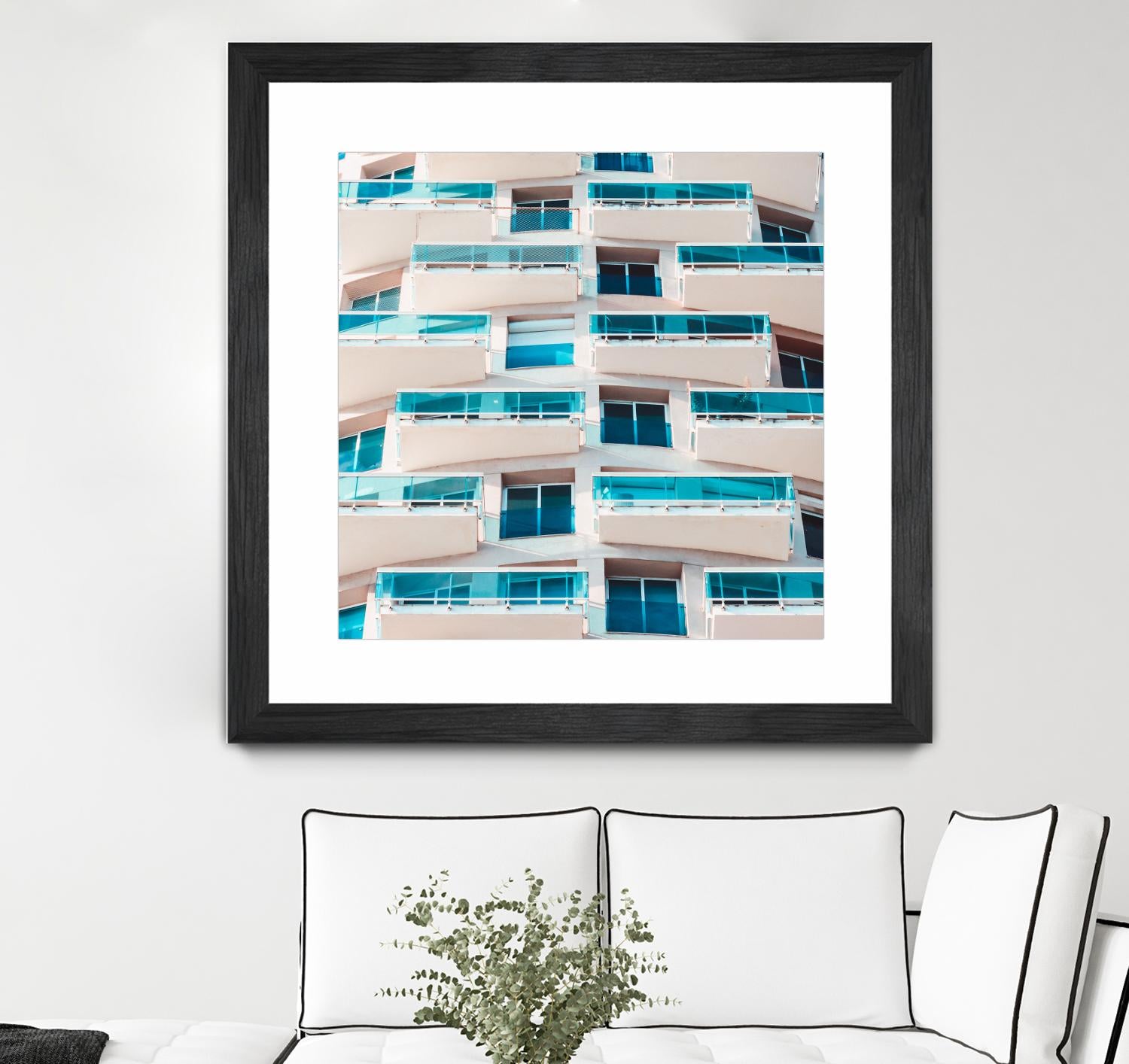 Balconies by Pexels on GIANT ART - blue architectural