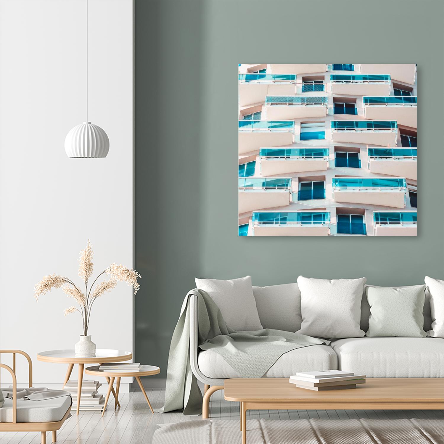 Balconies by Pexels on GIANT ART - blue architectural