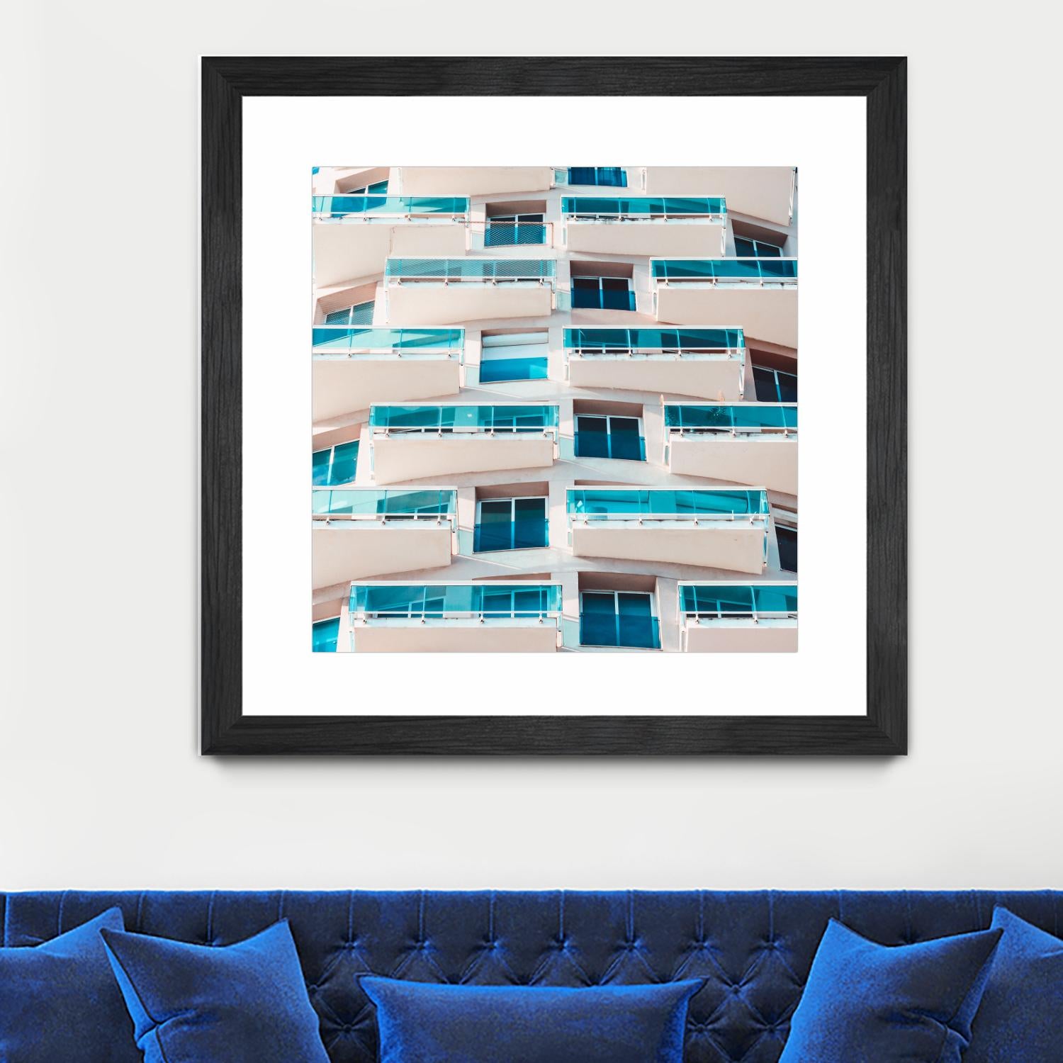 Balconies by Pexels on GIANT ART - blue architectural