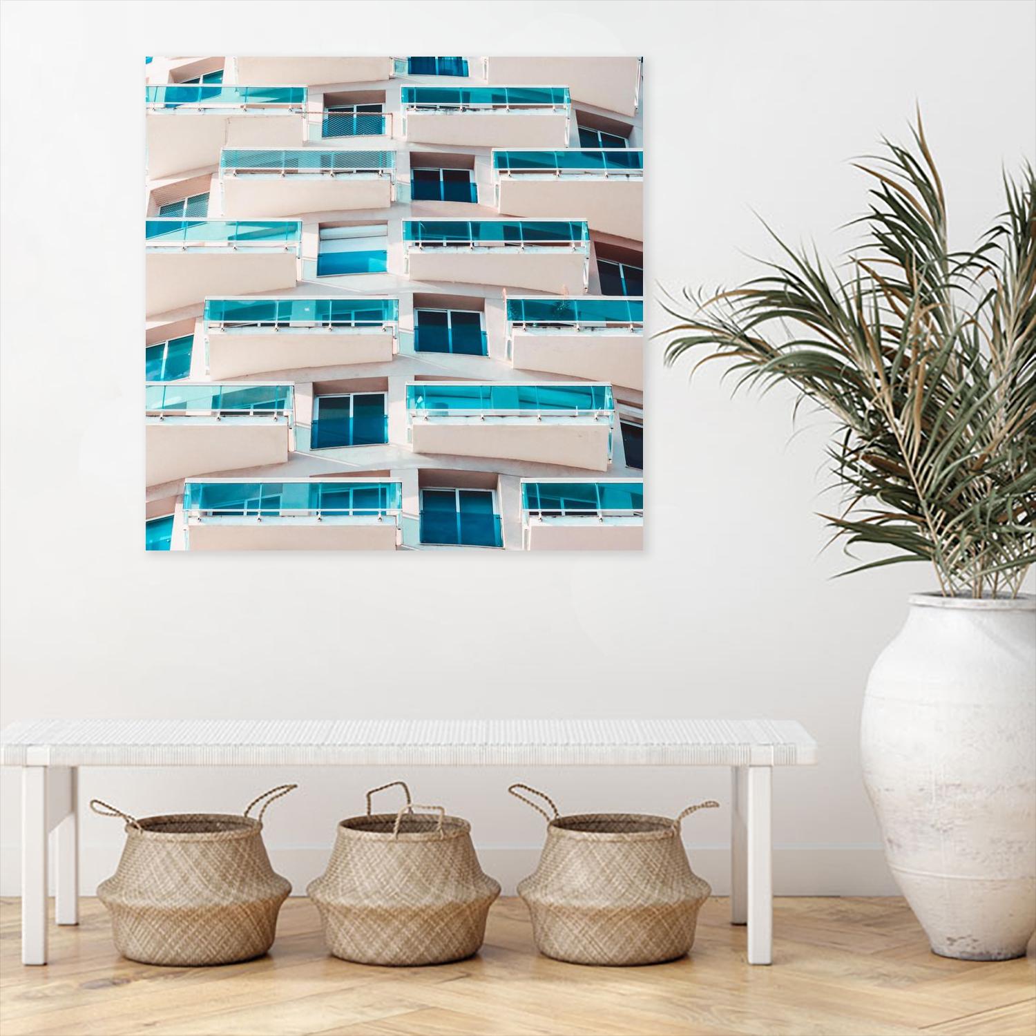 Balconies by Pexels on GIANT ART - blue architectural