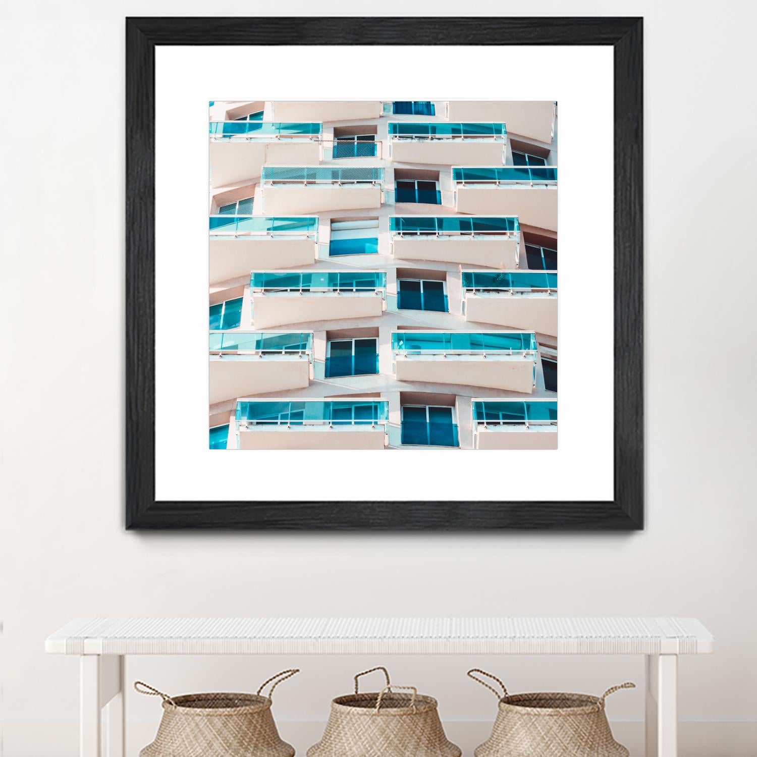 Balconies by Pexels on GIANT ART - blue architectural