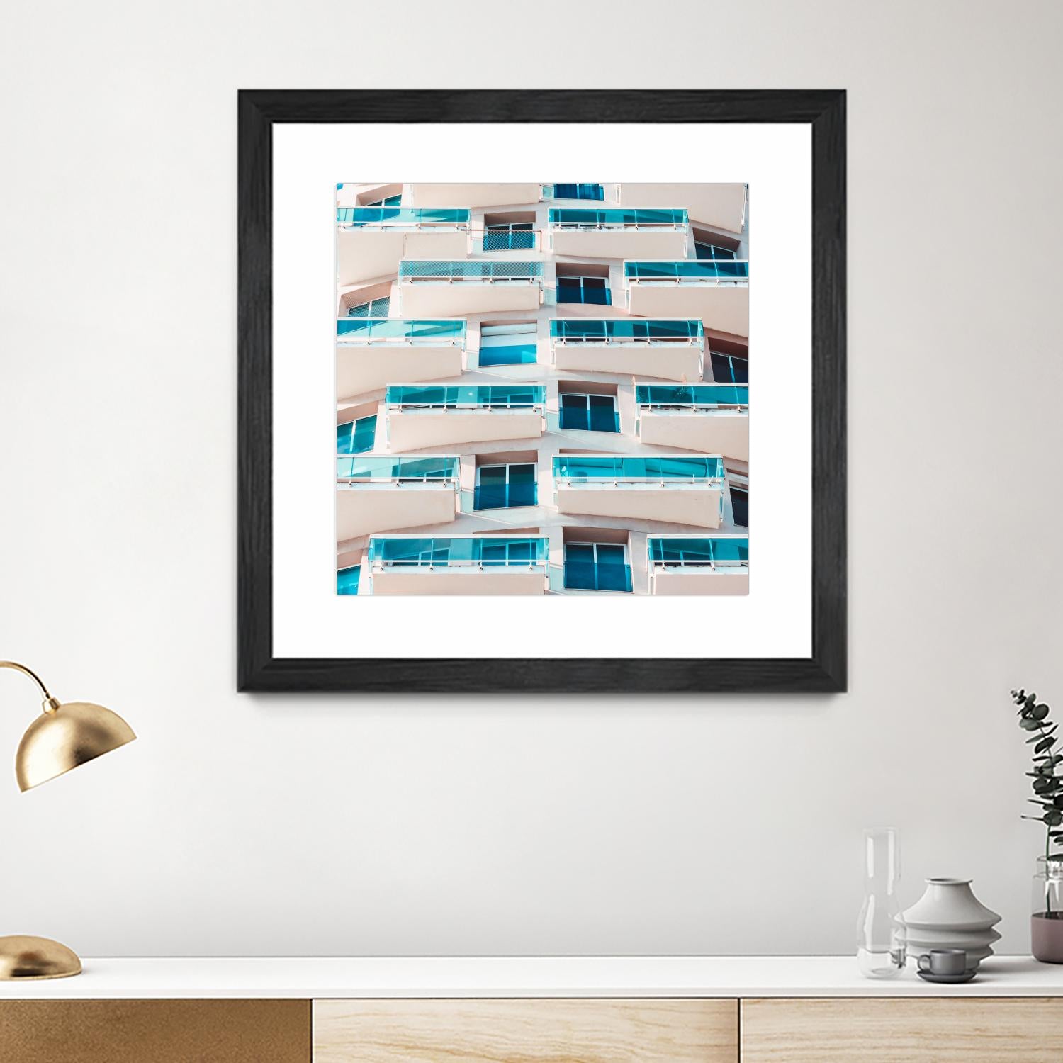 Balconies by Pexels on GIANT ART - blue architectural