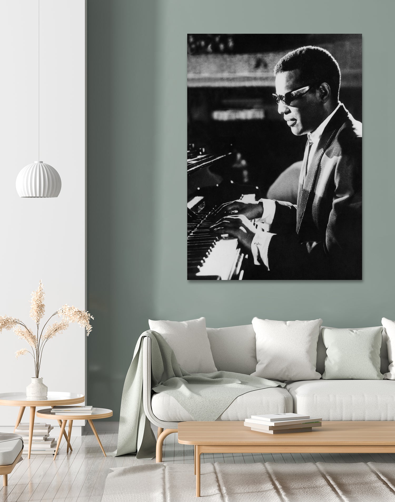 Ray Charles At The Piano by Bridgeman Images  on GIANT ART - black and white photography