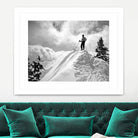 A Skier On Top Of Mount Hood by Bridgman Images  on GIANT ART - black and white photography