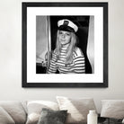 French Singer France Gall With Sailor Suit at Sailing Show, Paris, 17th January 1968 by Bridgeman Images on GIANT ART - black and white photography 