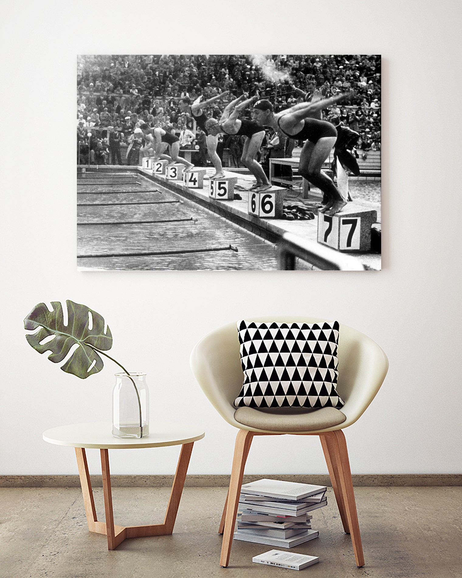 swimming competition at berlin Olympic Games in 1936  by Bridgeman Images  on GIANT ART - black and white photgraphy