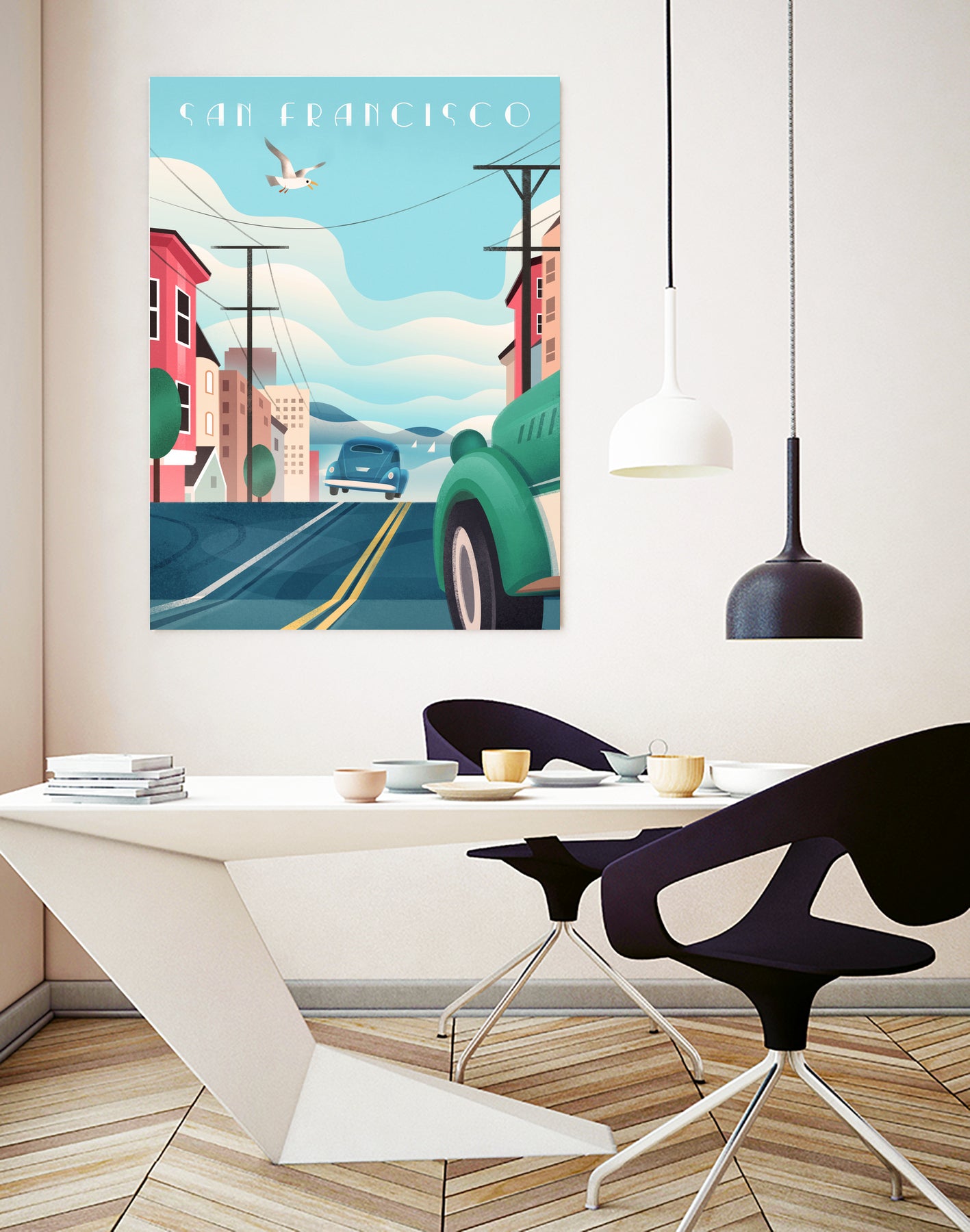 Art Deco San Francisco Car Chase by Martin Wickstrom on GIANT ART