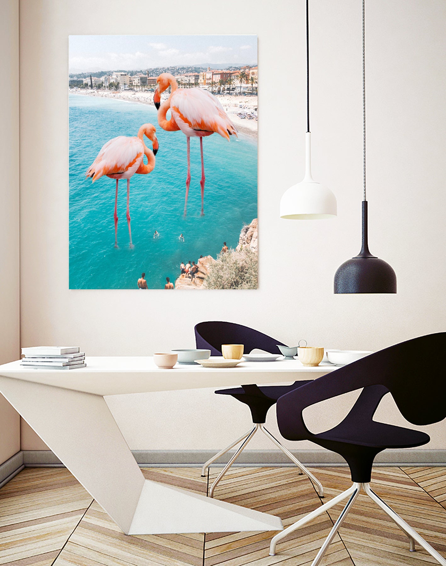 Flamingo on City Beach by Creativeaxle on GIANT ART