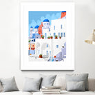 The Santorini Vacay by 83 oranges on GIANT ART - blue digital greece