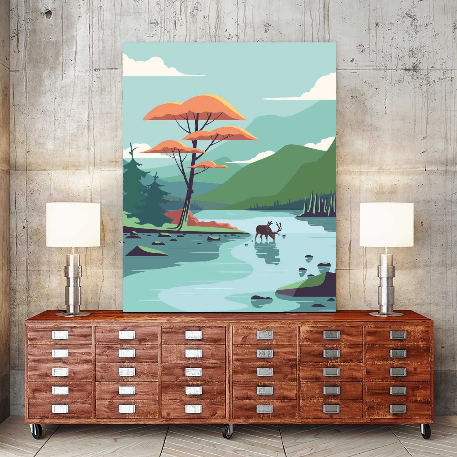Fall is here by Roland Bánrévi on GIANT ART - blue vector illustration