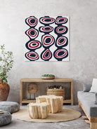 Cells - Navy Red by Blerta Karahoda on GIANT ART - blue digital painting