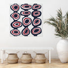 Cells - Navy Red by Blerta Karahoda on GIANT ART - blue digital painting