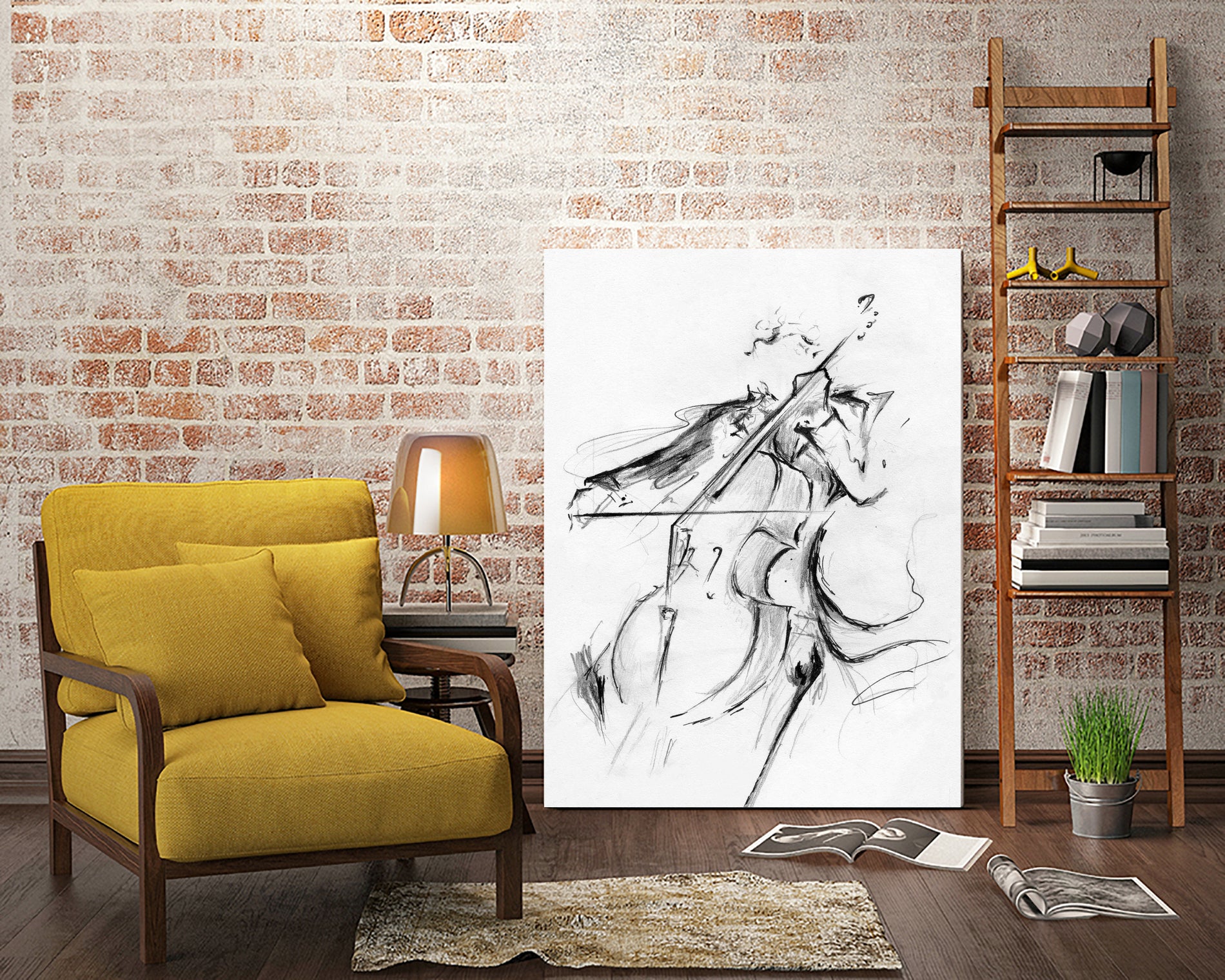Cellist by Marc Allante on GIANT ART - black photo illustration