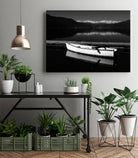 White lake boat by IOANNA PAPANIKOLAOU on GIANT ART - black photo illustration
