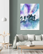 Mountain Magic  Watercolor by Jen Merli on GIANT ART - blue mixed media