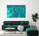 Original Marble Texture - Hip Cyan Magic by Andrea Pinter on GIANT ART - blue digital painting